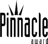 A black and white logo of the pinnacle award.